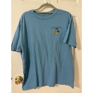 Joe Marlin Shirt Mens XLarge Blue Short Sleeve Crew Neck Logo Tee